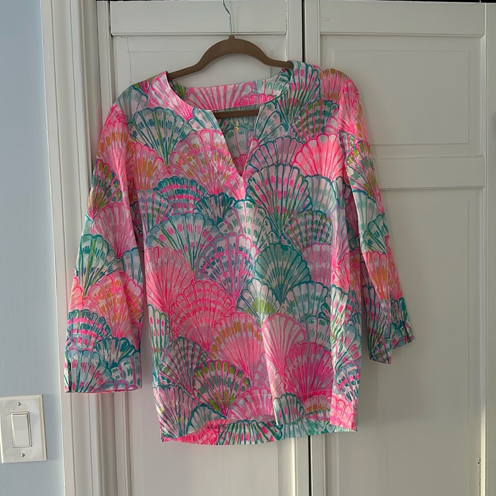 Lily Pulitzer Amelia Island Oh Shell tunic size M